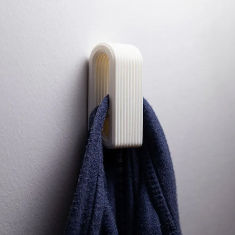 3D-printed press-lock towel hooks | Self-locking hooks, white V1195-VYY0036