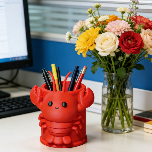 3D Printed Lobster Pen Holder (Red) V1195-VYY0070
