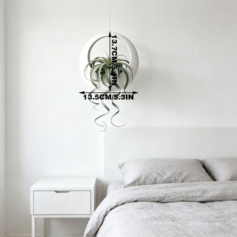 3D-printed circular hanging plant pot, white V1195-VYY0092