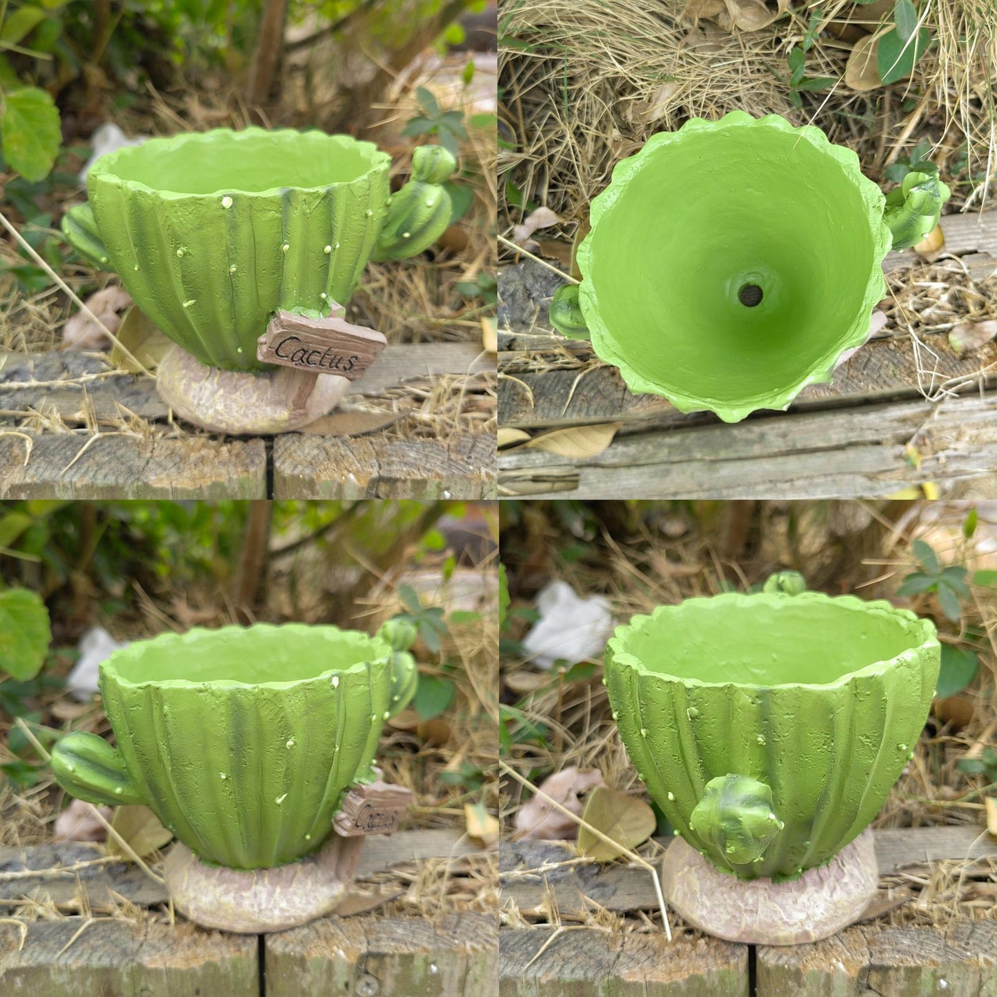 Cactu-Shaped Resin Planter - Mini Multi-Opening Flower Pot for Desktop, Garden, Office Decor, Unique Gift for V1199-DT-TB-SZ002