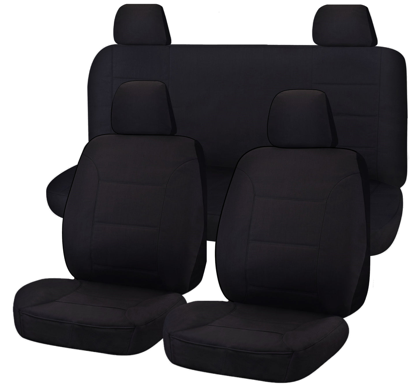 Seat Covers for NISSAN NAVARA D23 SERIES 3 NP300 11/2017 - 11/2020 DUAL CAB FR BLACK ALL TERRAIN V121-ALTMNAV1604