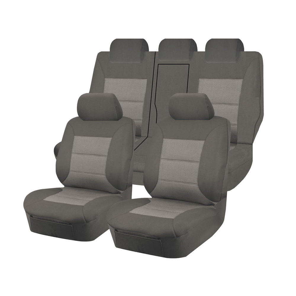 Seat Covers for MITSUBISHI OUTLANDER ZJ.ZK, ZL SERIES 11/2012 - 07/2021 4X4 SUV/WAGON 5 SEATERS FR GREY V121-PMTMOUT307