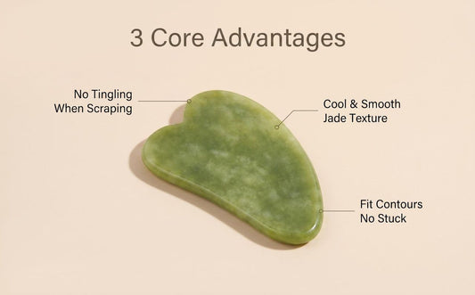 Natural Xiuyu Jade Heart-Shaped Gua Sha Board(10 pieces) V1213-141