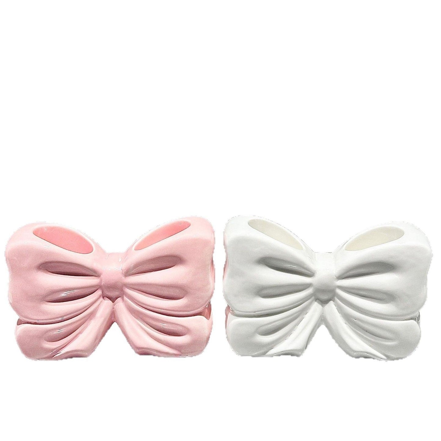 Bowknot Double-Slot Toothbrush Storage Holder - Pink V1221-BOWKNOT-DOUBLE-SLOT-TOOTHBRUSH-STORAGE-HOLDER-PINK