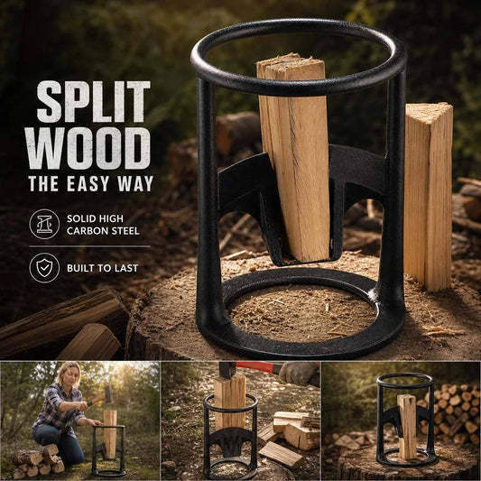 Manual Firewood Separator Five-Star Base 27cm, Wide Base For Safe Wood Splitting