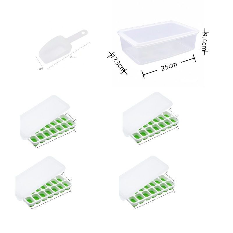 6Pcs 14-Grid Square Silicone Ice Cube Trays, Soft Bottom Ice Molds V1221-XM-ZBMJH-005