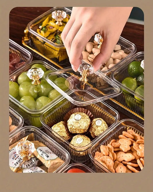 1-Piece 8-Compartment Snack Tray, BPA-Free Plastic Food-Grade Snack Organizer, Perfect for Nuts, Fruits, V1232-BGSND001