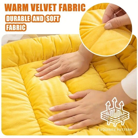 Winter Thick Fleece Seat & Back Cushion Set - 90cm Sofa Office Chair Warmer (aqua) V1232-BGYD011