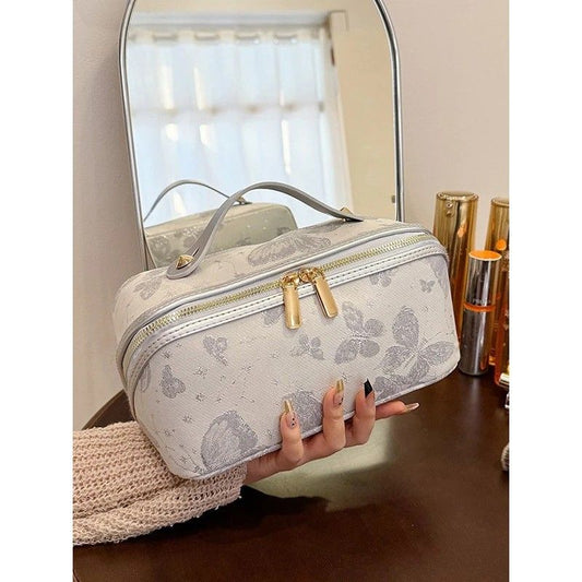 New Vintage-Style Makeup Bag, Portable Large-Capacity Hand-Wash Toiletry Bag, Cosmetic Organizer, Suitable V1232-CXHZSNB002