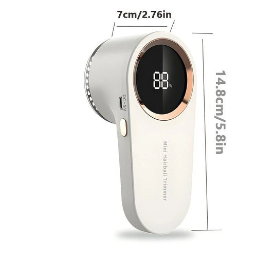 USB rechargeable fabric shaver, digital display portable design, long-lasting battery for home and travel, V1232-DDTMQ002