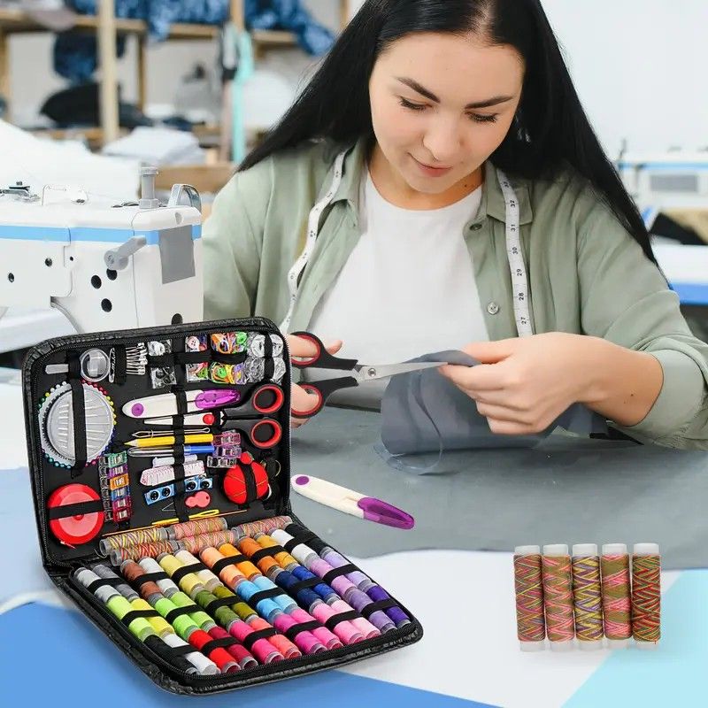 229-Piece Chili Edition Sewing Kit: 41 Color Threads + Full Accessories + Portable Case - Perfect for Home V1232-FRGJB001