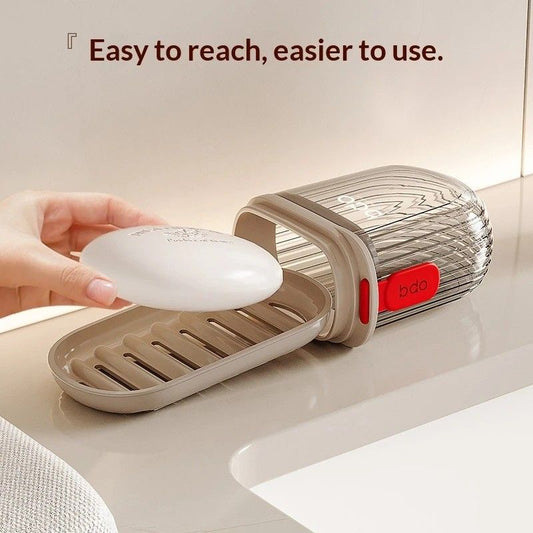 5PCS Portable Soap Case with Lid - Leak-proof Travel Soap Box, Compact Oval Soap Dispenser with Drain Holes, V1232-FZH001