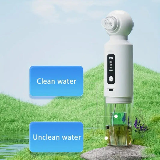 Six-head blackhead cleaner with electric vacuum suction for deep pore cleaning. USB-rechargeable mini bubble V1232-HTQJY001