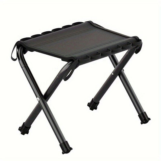 Folding Camping Stool with Hook 660g Lightweight Oxford Cloth Collapsible Seat for Fishing Picnic Hiking & V1232-HWZDD002