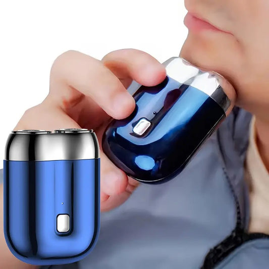 Blue Men's Mini Electric Shaver, with USB-C Fast Charging, detachable dual-head system, portable design ideal V1232-MNTXD001