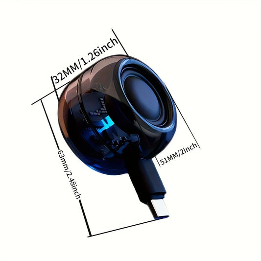Mini portable speaker with Type-C interface, plug-and-play without charging. Wired connection compatible with V1232-MNXYX001