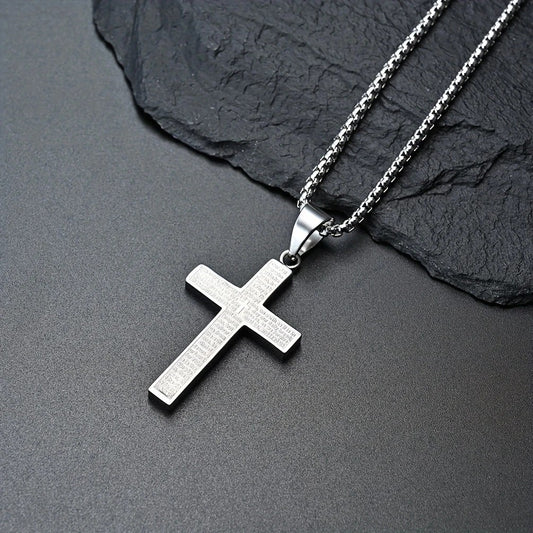 Titanium Steel Cross Necklace: Eternal Faith, Timeless Quality. BLACK V1232-NSSZXL001