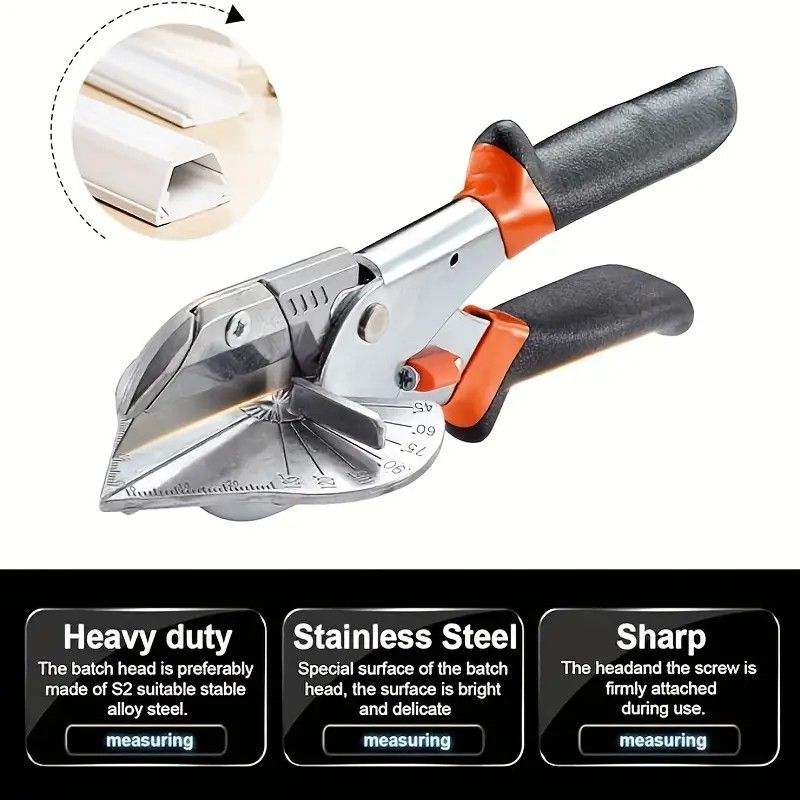 Multi-Angle Cutting Shear, Woodworking Precision Tool, 135-Degree Adjustable, Imported Steel, DIY & Trim V1232-QDJ001