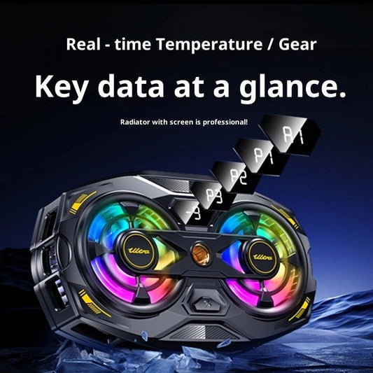 New Dual-Fan Phone Cooler with Digital Display - Designed for Gamers and Live Streamers. V1232-SJSRJ001