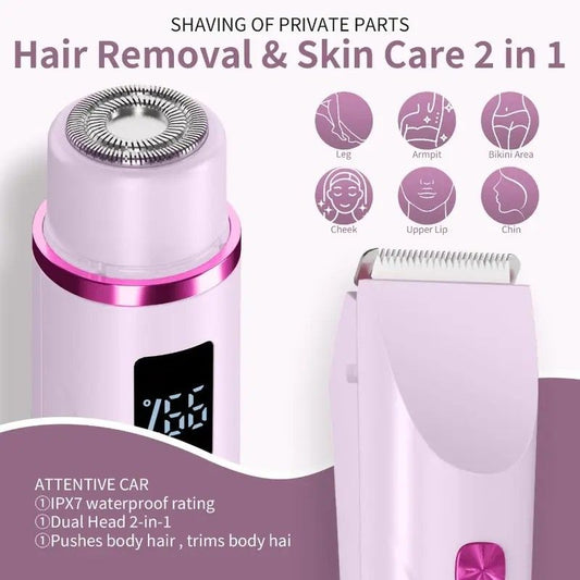 Women's Electric Dual Head Hair Remover - Double Ring Blade for Efficient Hair Removal, Fine Trimming Blade V1232-STTMQ002