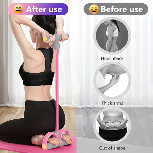 SKY blue Home-use six-tube resistance band with non-slip pedals and quiet rebound. Targets multiple muscle V1232-TBZLD002