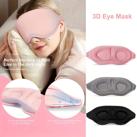 3PCS 3D Sleep Mask with Nose Rest, Designed for Side Sleepers, Total Blackout 3D Sleep Mask, Unisex, Night V1232-YZ001