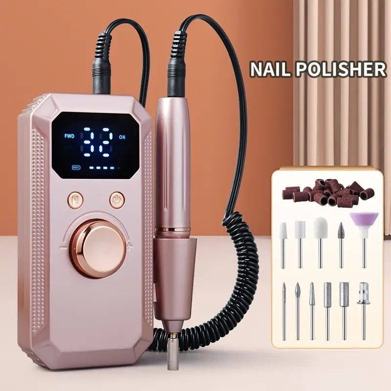 Professional Nail Drill: Quiet and Efficient, LED Digital Display, 31 Accessories for All-in-One Use, Easy V1232-ZJCTJ001