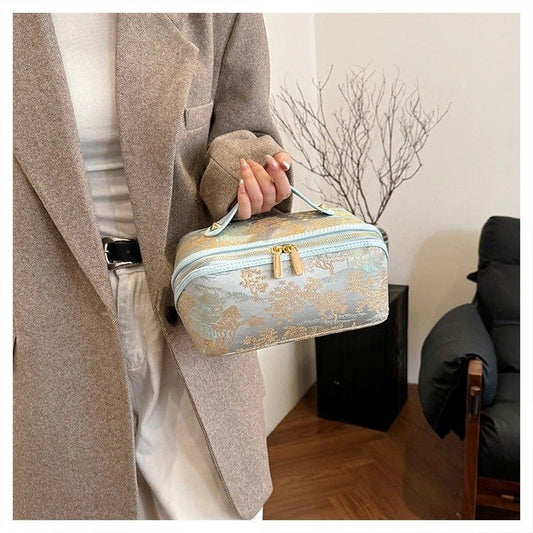 New Vintage-Style Makeup Bag, Portable Large-Capacity Hand-Wash Toiletry Bag, Cosmetic Organizer, Suitable V1232-ZXHZSNB002