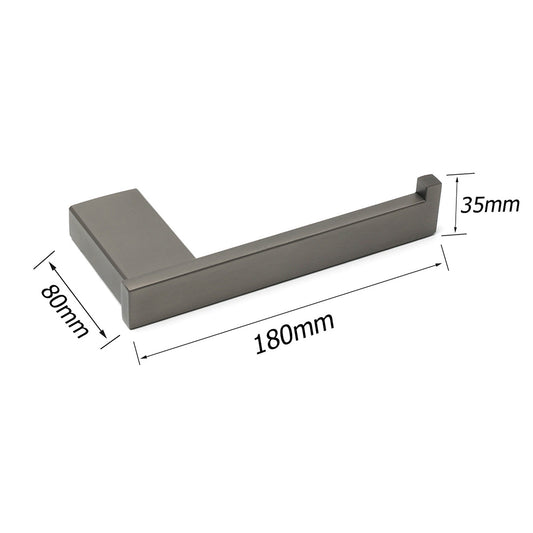 Gun Metal Square Toilet Paper Roll Tissue Roll Holder Hook Rack Wall Mounted Set V1233-87004GM