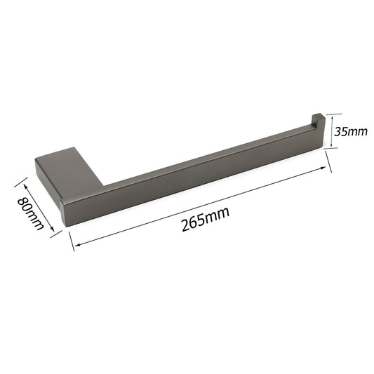 Gun Metal 304 Stainless Steel Square Towel Holder Rack Clothes Hook Kit Bathroom V1233-87008GM