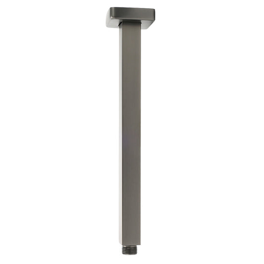 Gun Metal Square 10" Rainfall Shower Head 300mm Ceiling Dropper Arm Bath Set WELS V1233-A502300GMKSS110GM