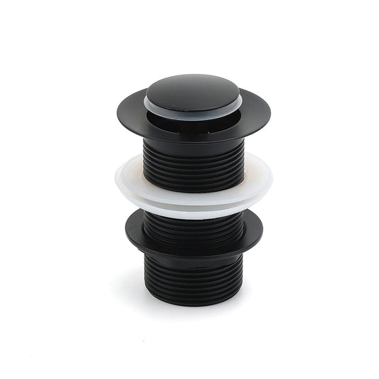Matt Black Watermark 32mm Pop Up Push Brass Waste Plug No Overflow Basin Drain V1233-K81B