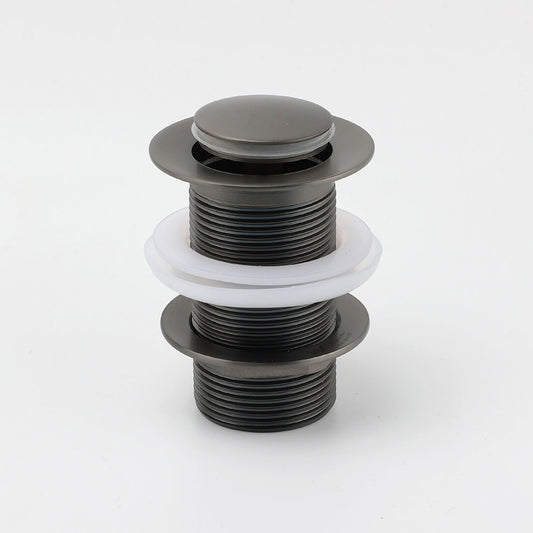 Gun Metal Brass 32mm Push Pop Up Plug Non-Overflow Basin Sink Drain Outlet Waste V1233-K81GM