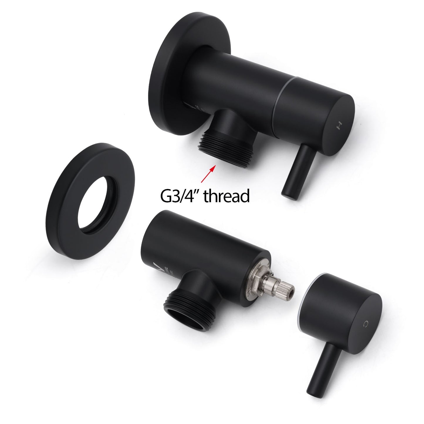 Black Washing Machine 1/4 Turn Twin Taps Laundry Room Hot Cold Water Wall Set V1233-KPL401BL