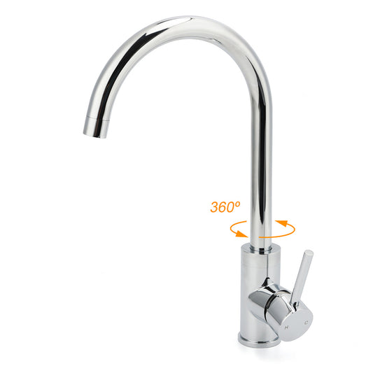 WELS Chrome Kitchen Laundry Swivel Sink Mixer Faucet Tap Spout Stainless Steel V1233-KRD501CR