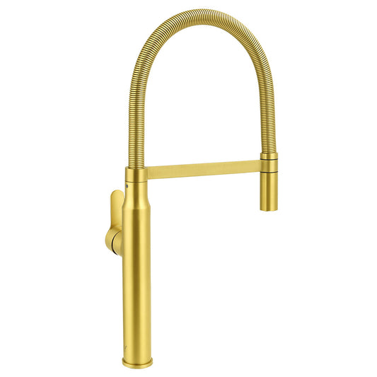 Brushed Gold Tall Kitchen Sink Basin Mixer 360o Swivel Faucet Tap Pull Out Spout V1233-KRD506G