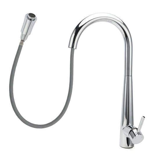 WELS Chrome Pull Out Kitchen Sink Tap Round Basin Mixer Faucet Flexible Spout V1233-KRD515CR