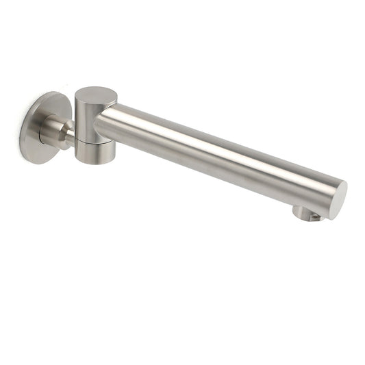 Brushed Nickel Round Basin Wall Mounted Faucet Outlet 180 Swivel Vanity Bathtub Spout V1233-SP603BS