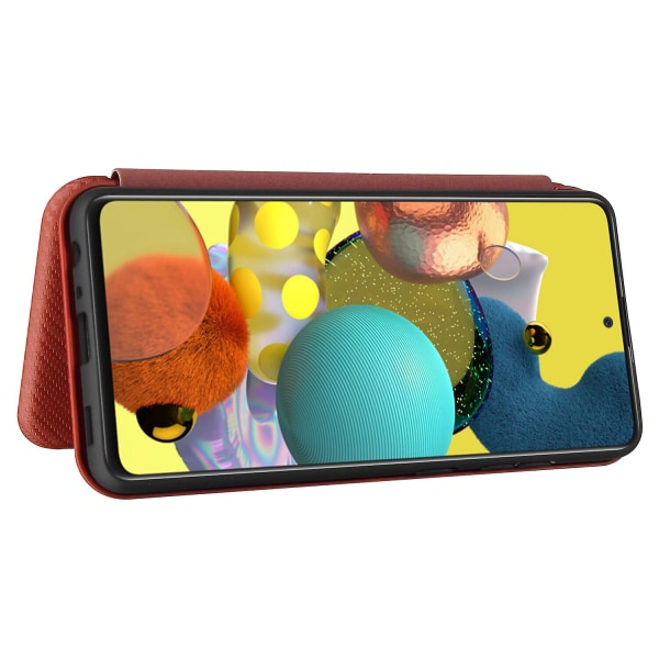 Case compatible with Samsung Galaxy A52s 5g Carbon Fiber Case Folio Flip Protective Magnetic Shell Etui Coque V1237-ZY-203-0153