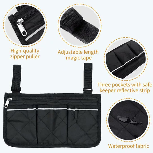 Bag for (black, 32.5 x 18 cm) wheelchair with pockets V1237-ZY-203-0156