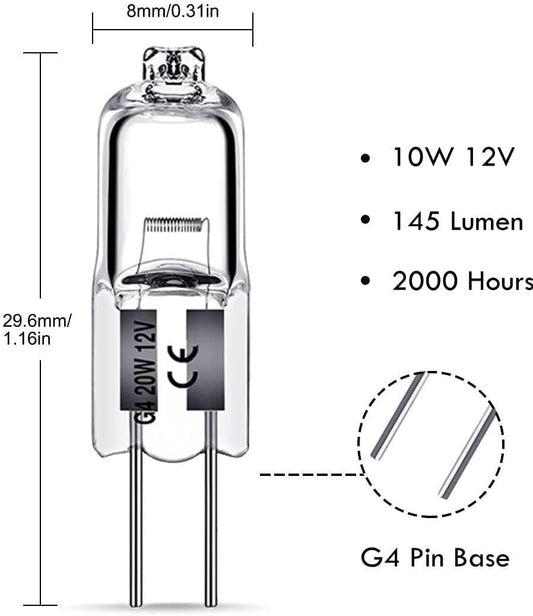 G4 halogen lamps 10W 12V - Warm white - 10-pack 10pcs 10pcs 10W V1237-ZY-203-0411
