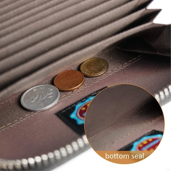 Credit Card Holder RFID Blocking Genuine Leather Mini Credit Card Case with Zipper V1237-ZY-203-0518