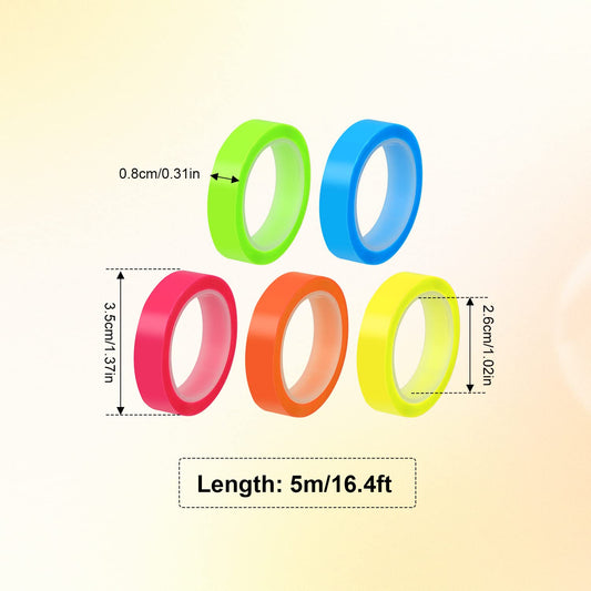 Rolls Marking Tape, Removable Fluorescent Tape Fluorescent Marking Transparent Colored Tape Roll Page Markers V1237-ZY-203-0812
