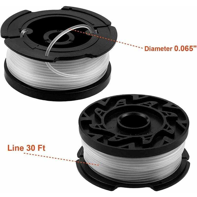 Black & Decker lawn mower spool, 6-pack, black V1237-ZY-203-1317