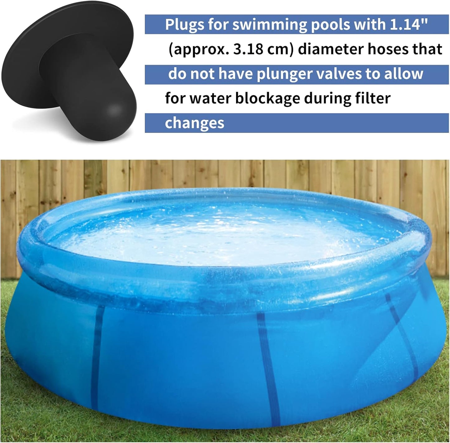 4-Pack Pool Wall Plug Replacement Parts - Above Ground Pool Filter Pump Filter Hole Plug Compatible with V1237-ZY-203-1798