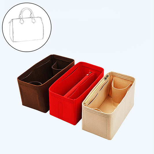 Bag Organizer Felt Fabric Insert 25 30 35 Makeup Handbag Khaki StyleC A V1237-ZY-203-1952