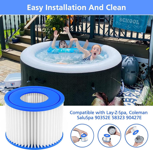 Lay-Z-Spa Filter Cartridge (VI), Compatible with All Lay-Z-Spa Hot Tubs 6pcs V1237-ZY-203-2073
