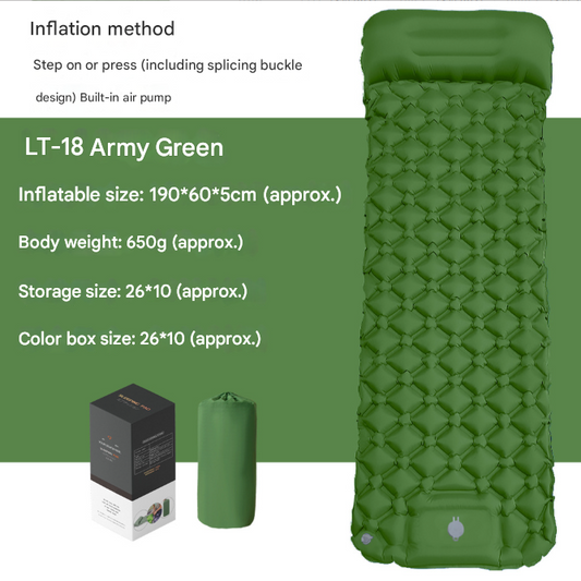 Self-Inflating Camping Mattress: Thick Lightweight Single Camping Mattress Inflatable and Attachable Double V1237-ZY-203-2283