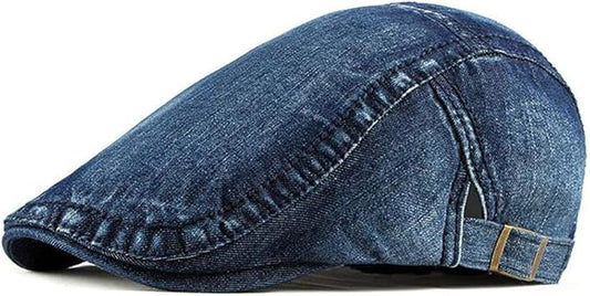 2-Pack Men's Denim Cotton Newsboy Cap Ivy Gatsby Driving Hunting Cabbie Hats V1237-ZY-203-2625