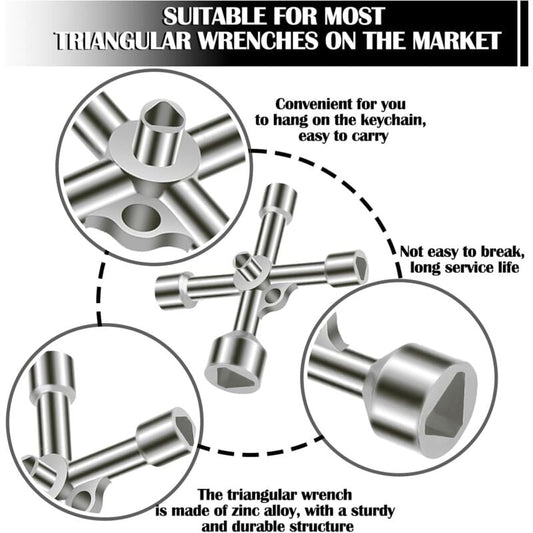 4-way triangle wrench 5 sizes Inner diameter 7mm/10mm/12mm/13mm/18mm Universal wrench for electrical V1237-ZY-203-2644